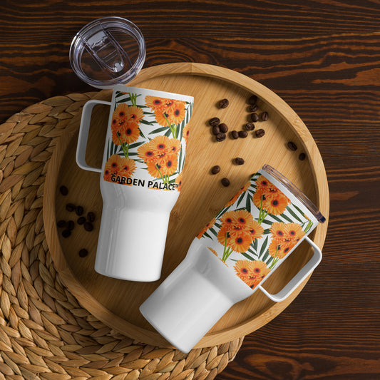 Daisy & Palm Travel mug with handle - GARDEN PALACE™