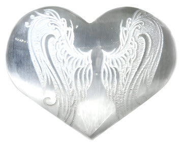 3" Selenite heart , Angel Wings - GARDEN PALACE™