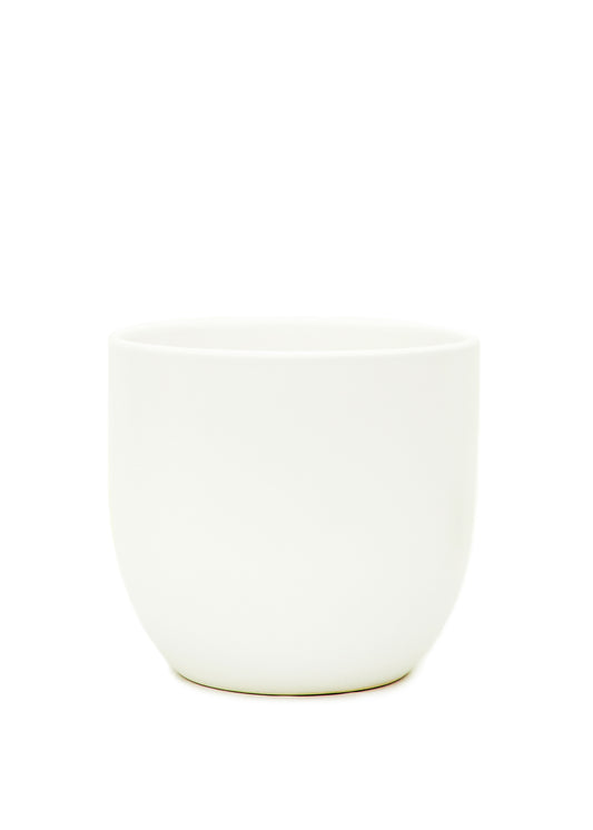 Rounded Ceramic Planter, White 5" Wide